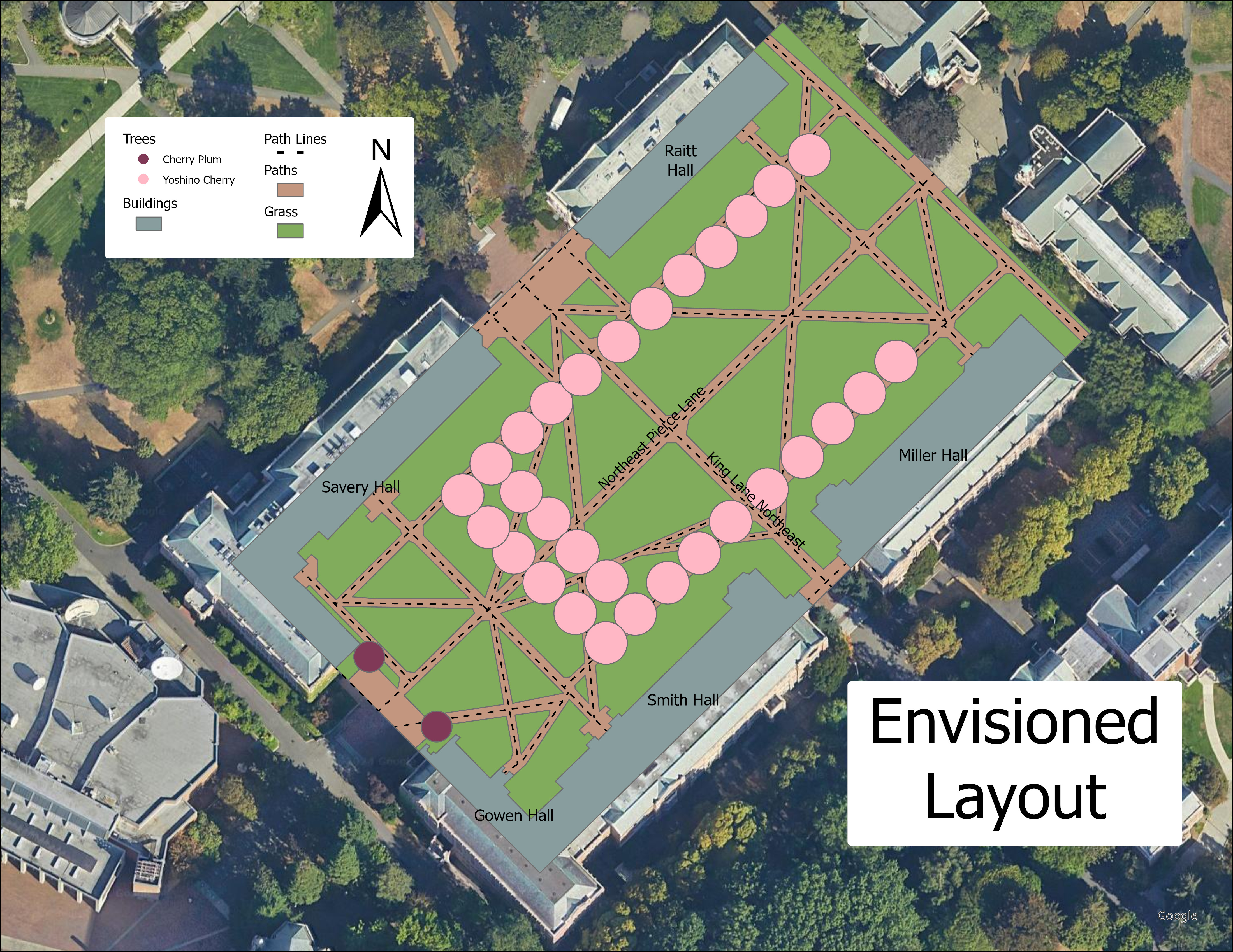 Digitized Version of My Grandfather's Envisioned Layout of the Quad