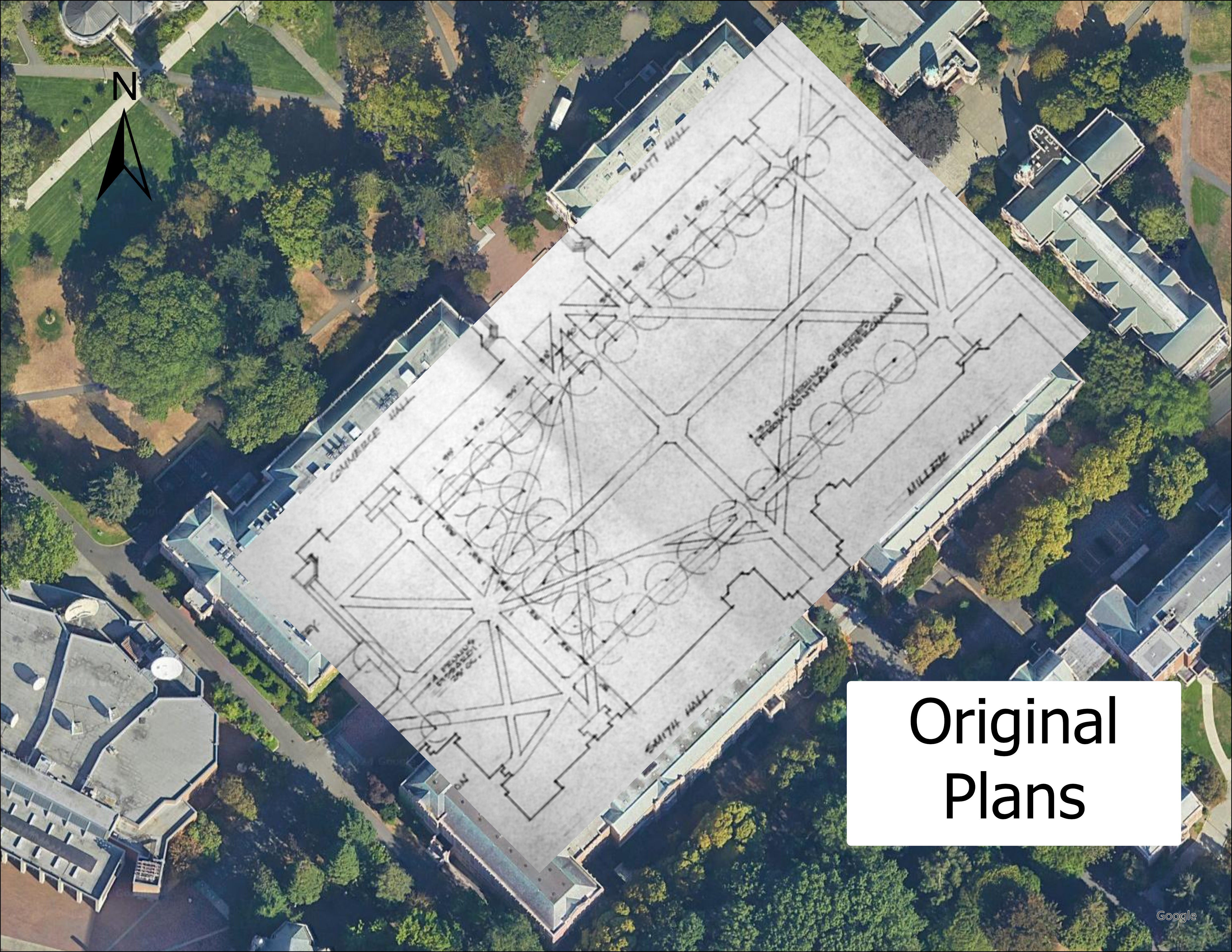 My Grandfather's Plans Superimposed on the Quad