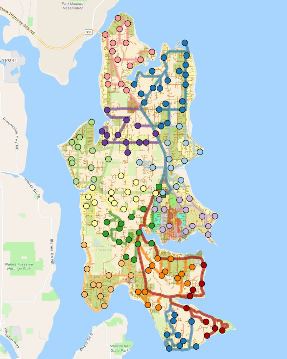 School Bus Route Network Analysis Map